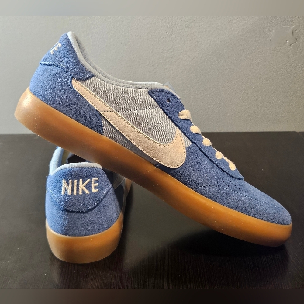 Nike SB Heritage Blue and White Sneakers with Gum Sole